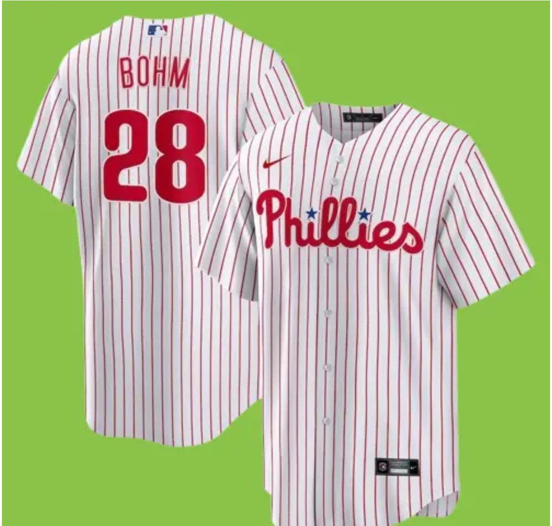 2024 MLB Men Philadelphia Phillies 28 Bohm Nike White Home Limited Player Jersey